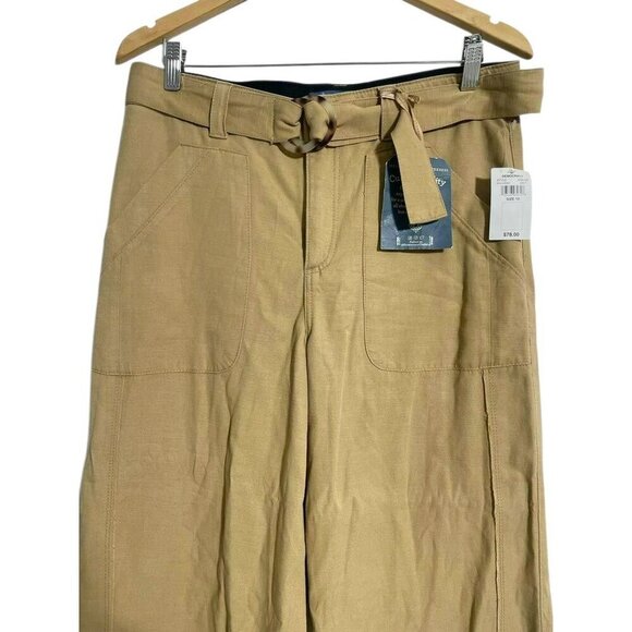 NEW Democracy Size 10 Khaki Beige Pants Wide Leg Ab Solution High Rise - Picture 2 of 9